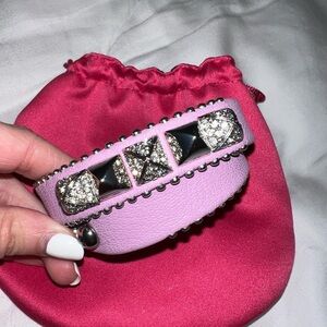 Juicy Couture Leather Pyramid Studded Bracelet